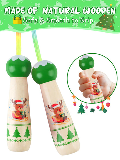 Jump Rope for Kids, Lorvain Adjustable Skipping Rope, Kids Jump Ropes with Wooden Handle for Girls Boys, Weighted Jumping Ropes for Fitness Workout Exercise Outdoor Fun Activity