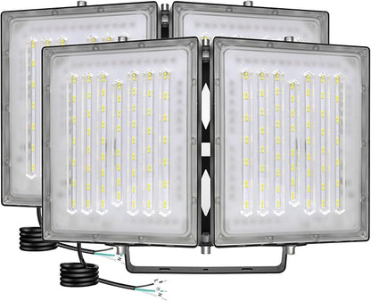STASUN 2 Pack 400W LED Flood Lights, Mini Series Exterior Floodlights, 40000LM 6000K Daylight White IP66 Waterproof, Muti Angle Outdoor Security Lighting for Backyard, Stadium, Parking Lot, Court