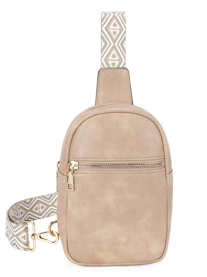Telena Crossbody Sling Bags for Women, PU Leather Fanny Packs Cross Body Bag for Woman