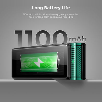 136GB Digital Voice Recorder with Playback, Innioasis R1 Full Touchscreen Voice Recorder with AI Intelligent Transcription and Bluetooth, Voice Activated Sound Audio Recorder Device with Mic (Green)
