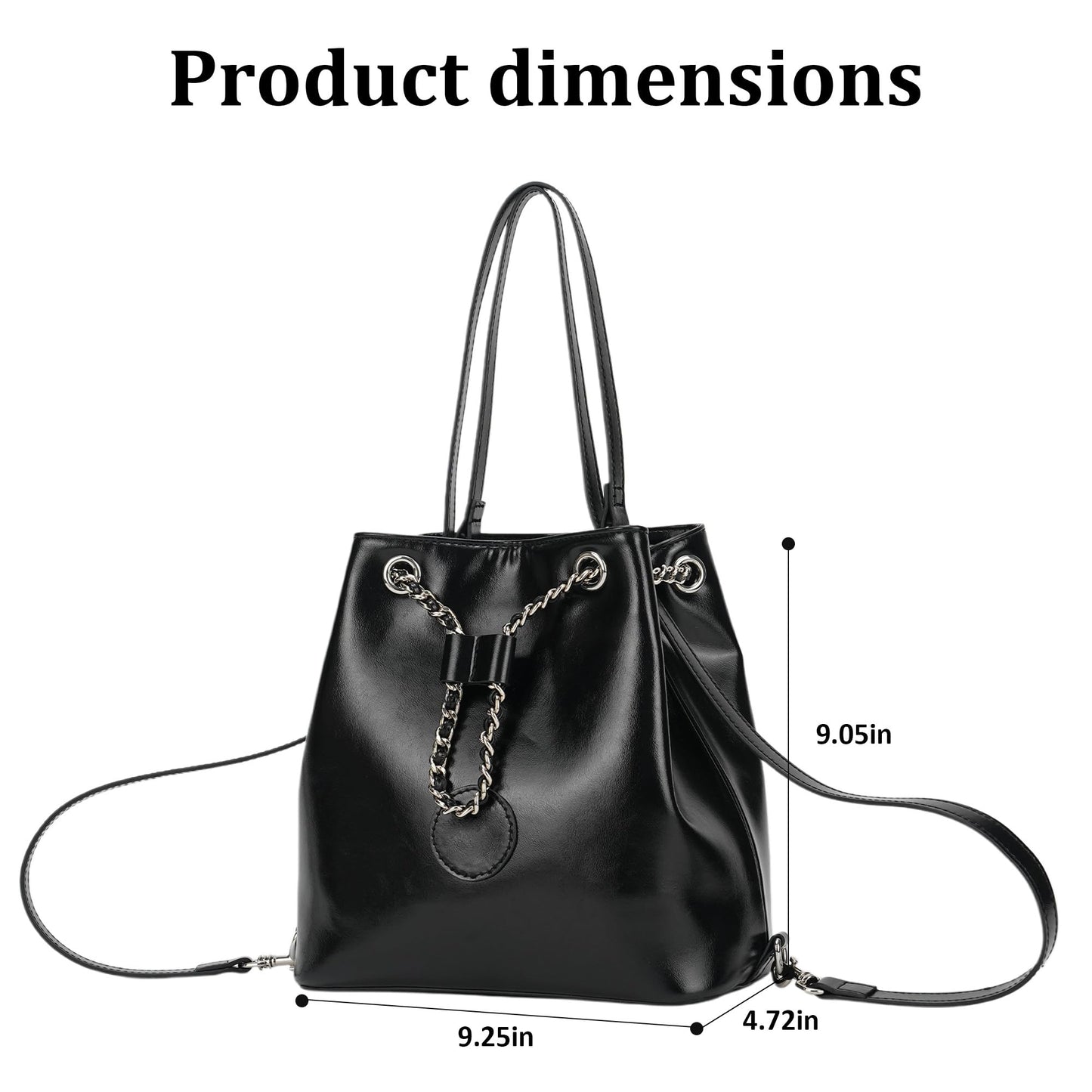Goinsound Bucket Bag for Women, Vegan Leather Drawstring Tote with 2 Convertible Straps, Casual Crossbody Handbag