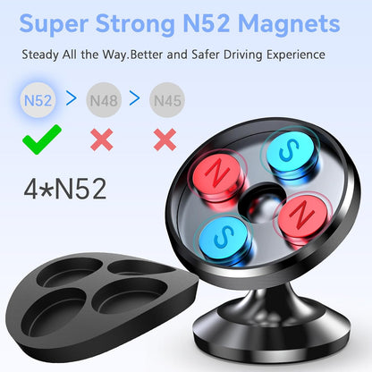 【 2-Pack 】 Magnetic Phone Holder for Car Dashboard【Strong Magnet】iPhone Magnetic Phone Mount for Car Phone Holder 【4 Metal Plate】Cell Phone Holders for Your Car Mount for iPhone 16 Pro Max 15 14 13 12