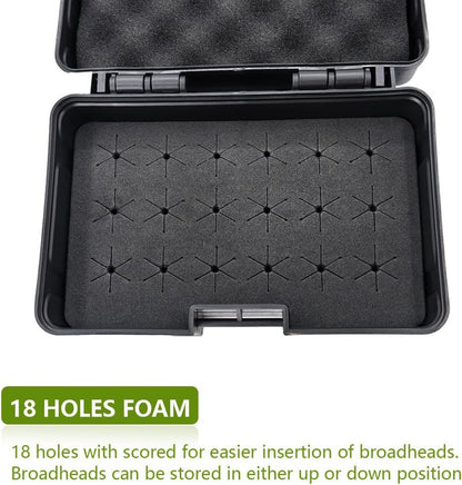 Broadhead Box Storage Case | Outdoor Arrow Tips Organizer for Compound Bow & Crossbow - Holds 18 Broadheads