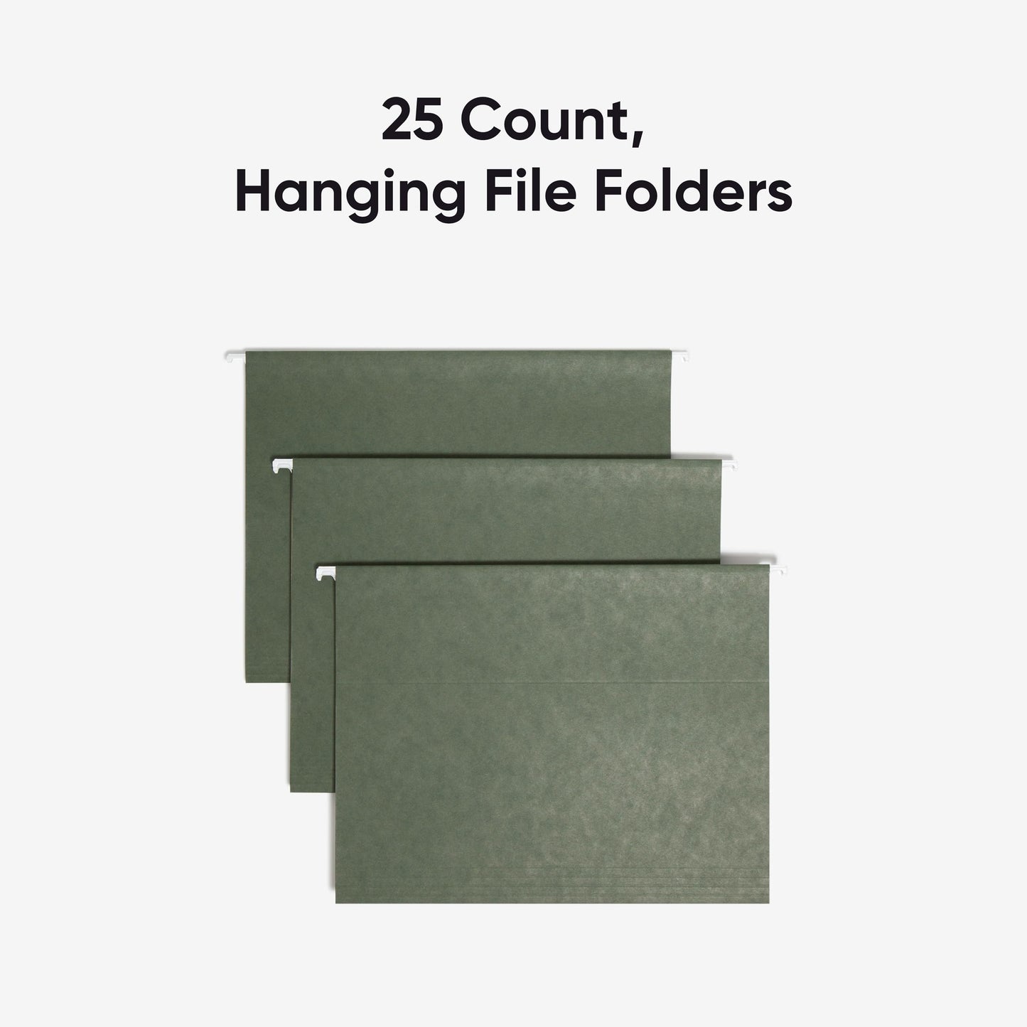 Smead Hanging File Folder, 1/5-Cut Adjustable Tab, Letter Size, Standard Green, Hanging Folders for Filing Cabinets, File Organizer Folder, 25 Count