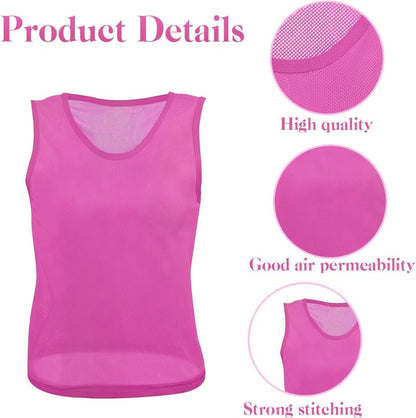 Team Practice Pinnies - 24 Pcs Nylon Mesh Scrimmage Vests for Soccer & Basketball | Lightweight & Durable