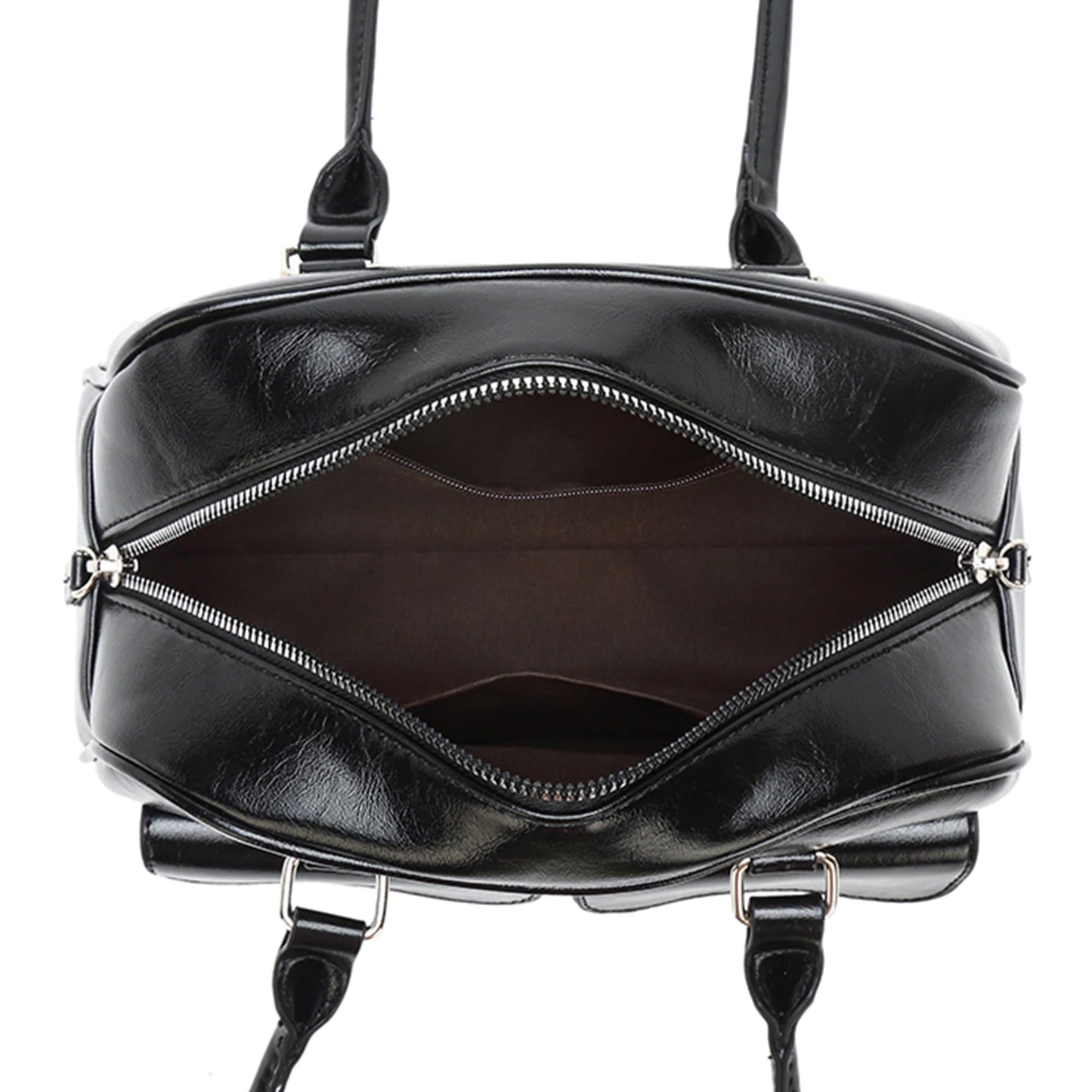 Fozehlad Y2K Shoulder Bag for Women Retro PU Leather Tote Handbag Multi-Pocket Hobo Bag with Zipper for Gifts