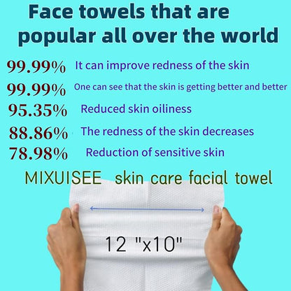 Disposable face towel, MIXUISEE thick and soft face towels, 100% cotton face