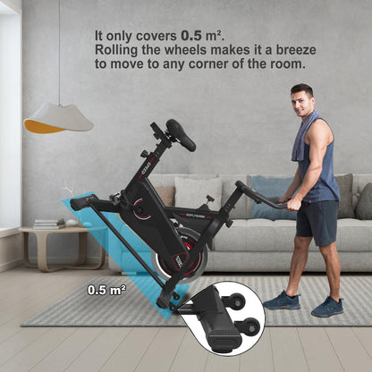 Exercise Bikes Stationary,Exercise Bike for Home Indoor Cycling Bike for Home Cardio Gym,Workout Bike with Mount & LCD Monitor,Silent Belt Drive