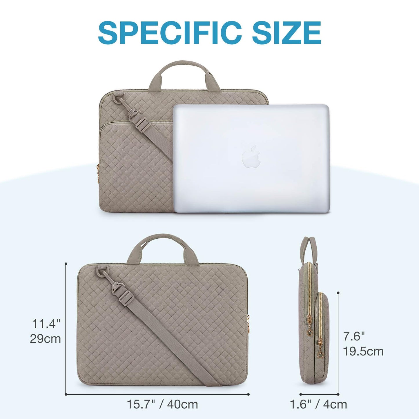 BAGSMART Laptop Sleeve 15.6 Inch, Lightweight Laptop Bag Compatible with MacBook Pro 16 Inch,15.6 Inch HP,Dell,Acer Aspire,Asus Notebook, Protective Case with Shoulder Strap,Pocket,Handle, Gray