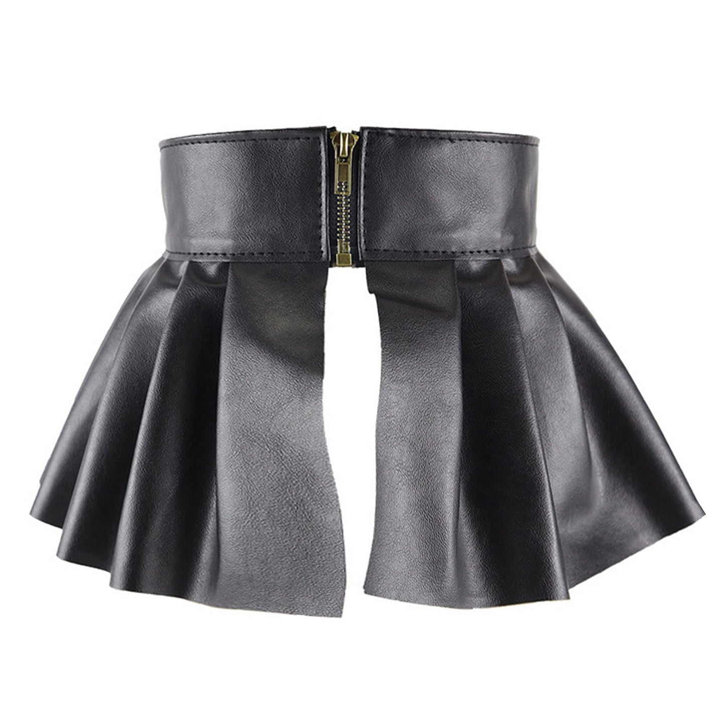 U Scinan Women's Dress Belt PU Leather Pleated Fashion Stretchy Peplum Cinch Belt Skirt Style Elastic Wide Waistband