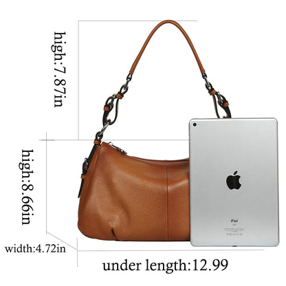 HESHE Leather Purses and Handbags Hobo Shoulder Bags Tote Bag Crossbody Purse Ladies Designer Satchel Bags (Sorrel)