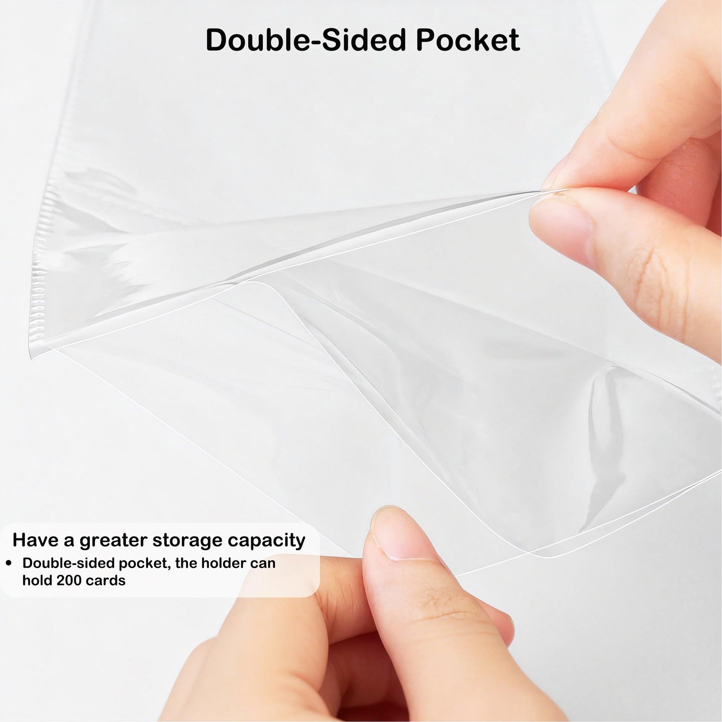BYSLBTY 4x6 Index Card Holder,100 Card Sleeves, Holds 200 Pieces Cards, Recipe Card protectors, Flash Cards Organizer(4X6)