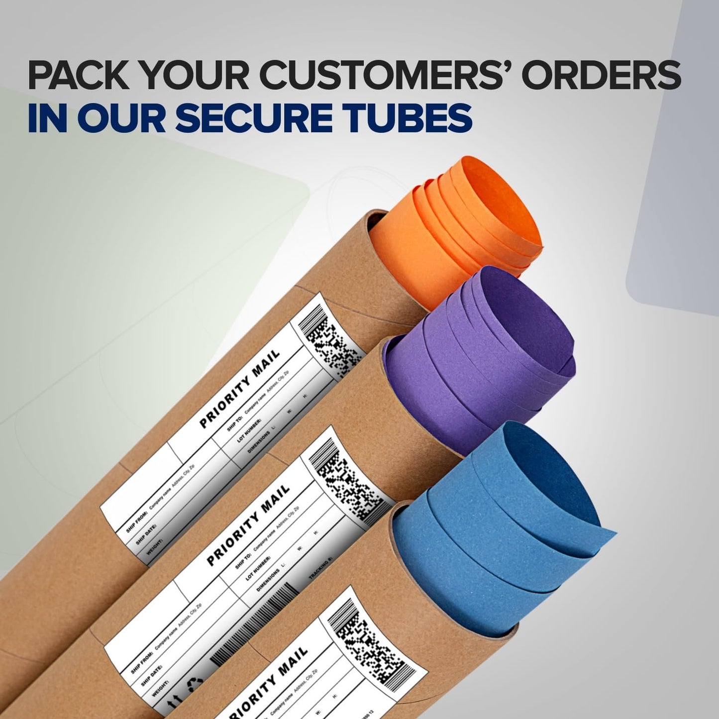 4" x 48" Reinforced Kraft Paper Mailing Tube, Pack of 6 Tubes with 12 Caps – Secure USPS Approved Poster Tube – Made in USA Cardboard Tube for Shipping and Storing Posters, Prints, Artwork