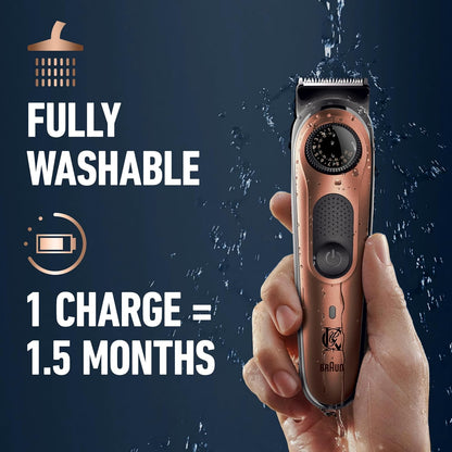 King C. Gillette Beard Trimmer PRO with 40 beard length settings in precise 0.5mm steps, cordless design & 1 trimmer, 1 brush, 2 combs, 1 charger and 1 T-blade