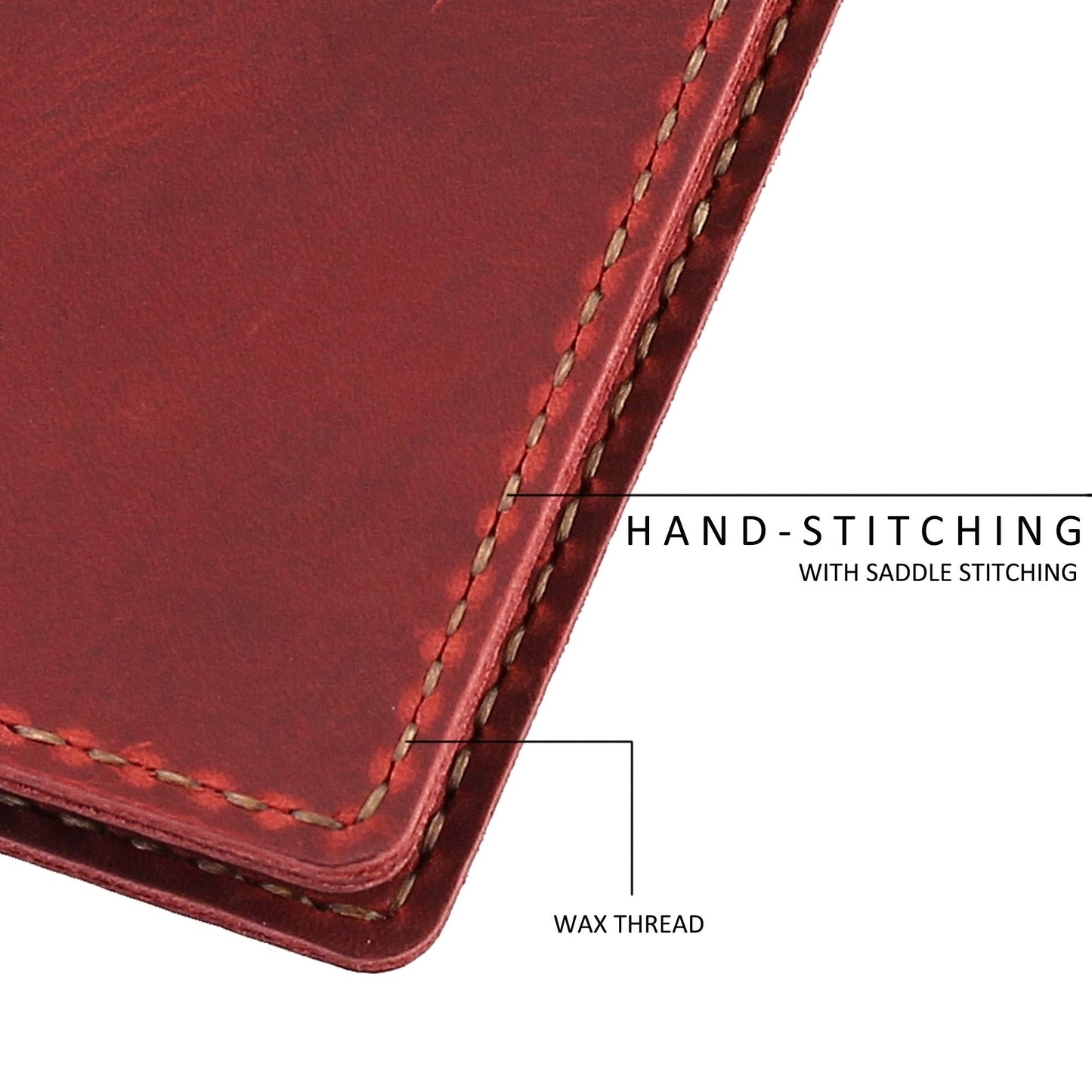 Fasjosma Leather Cover Compatible with Rite in the Rain & Rocketbook Mini Notebooks, Top Bound Spiral Notebook Cover, Leather Cover for 4'' x 6'' Pocket Notepad With Pen Holder - WINE