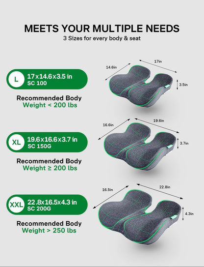 medisana Seat Cushion, SC 100 Seat Cushions for Office Chairs, Car Seat, Wheelchair - Sciatica & Tailbone & Coccyx Pain Relief Pillow for Driver Sedentary, Gift for Women Men(Size:18*14.6*3.54in-Grey)