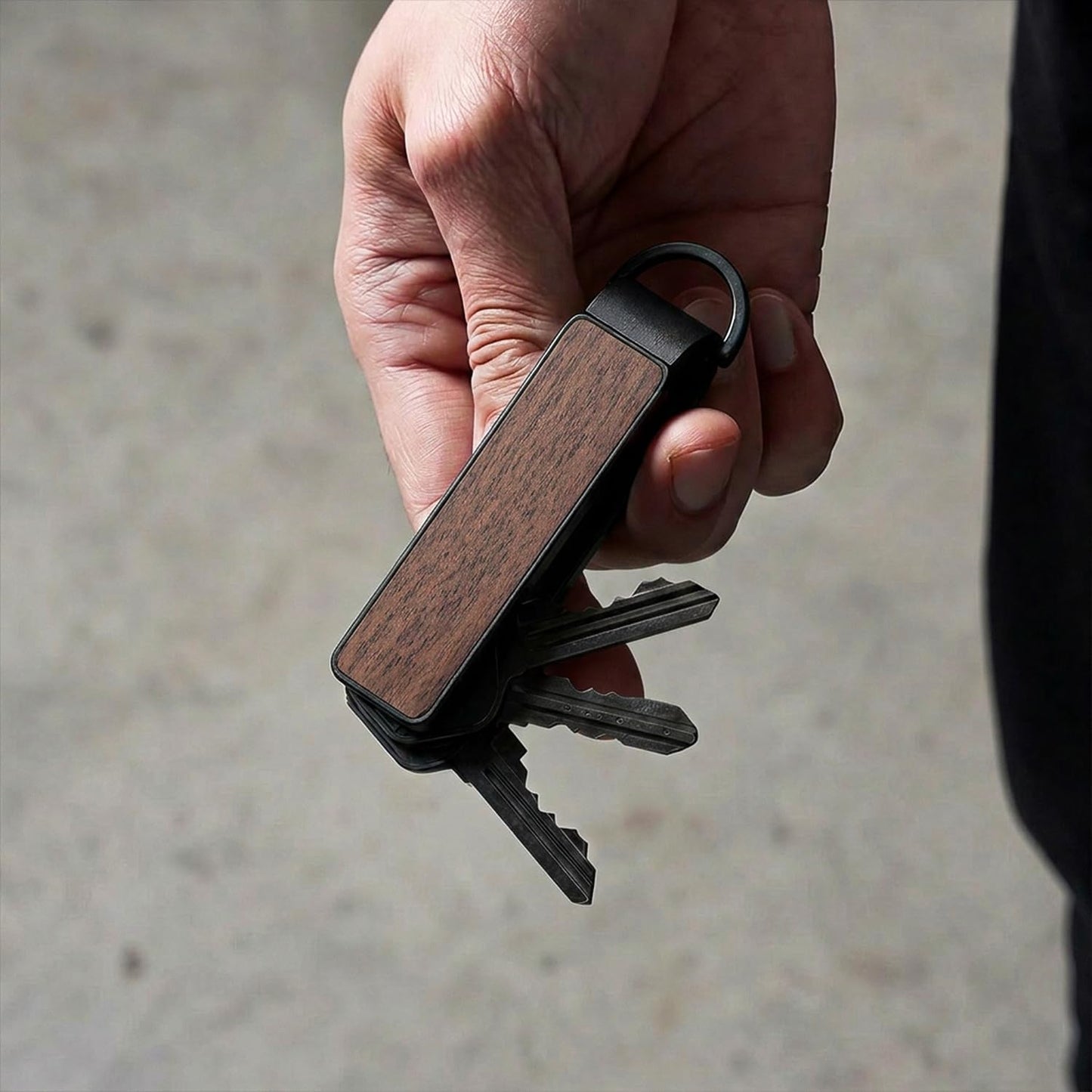 CAXGEK Wooden Key Organizer - Aluminum Wooden Key Organizer holder, Minimalist Innovative Keychain.