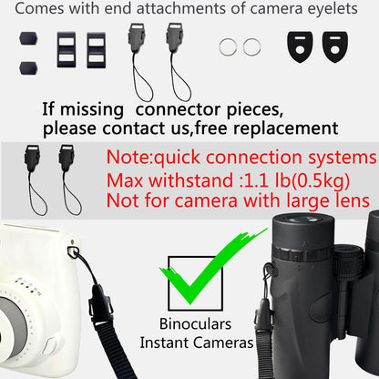 YMTHamaz3 Camera Neck Strap/Thin Camera Strap or Binoculars Strap Black