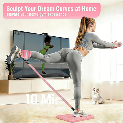 Glute Workout Equipment, Leg & Hip Exercise Equipment for Women, Resistance Bands with Ankle Straps & Exercise Board for Home Gym Fitness, Kickbacks, Hip Thrusts, Lower Body Training