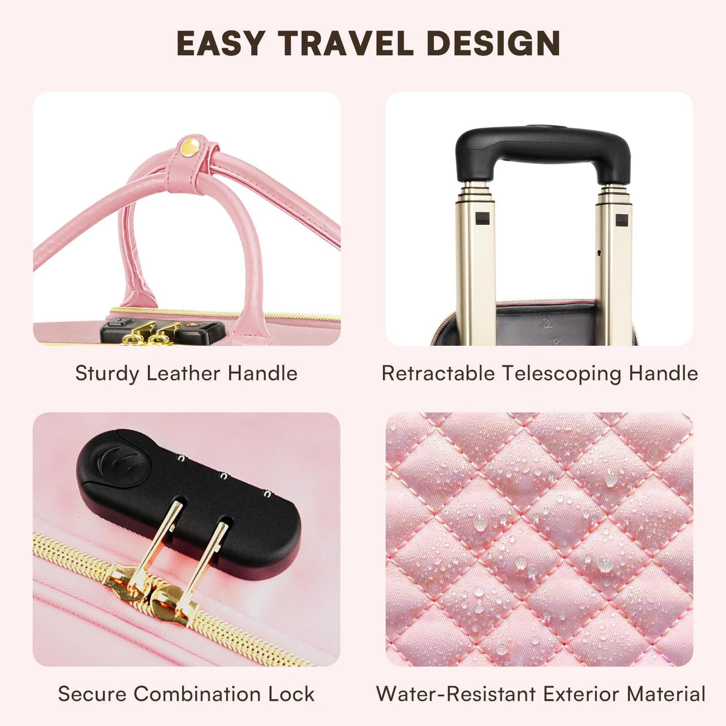 Rolling Laptop Bag Women, Rolling Briefcase for Women for Work, 17 Inch Computer Bag with Wheels, Fashion Flap Laptop Bag With Wheels for Work Business, for Teacher, TSA Friendly Design, Pink