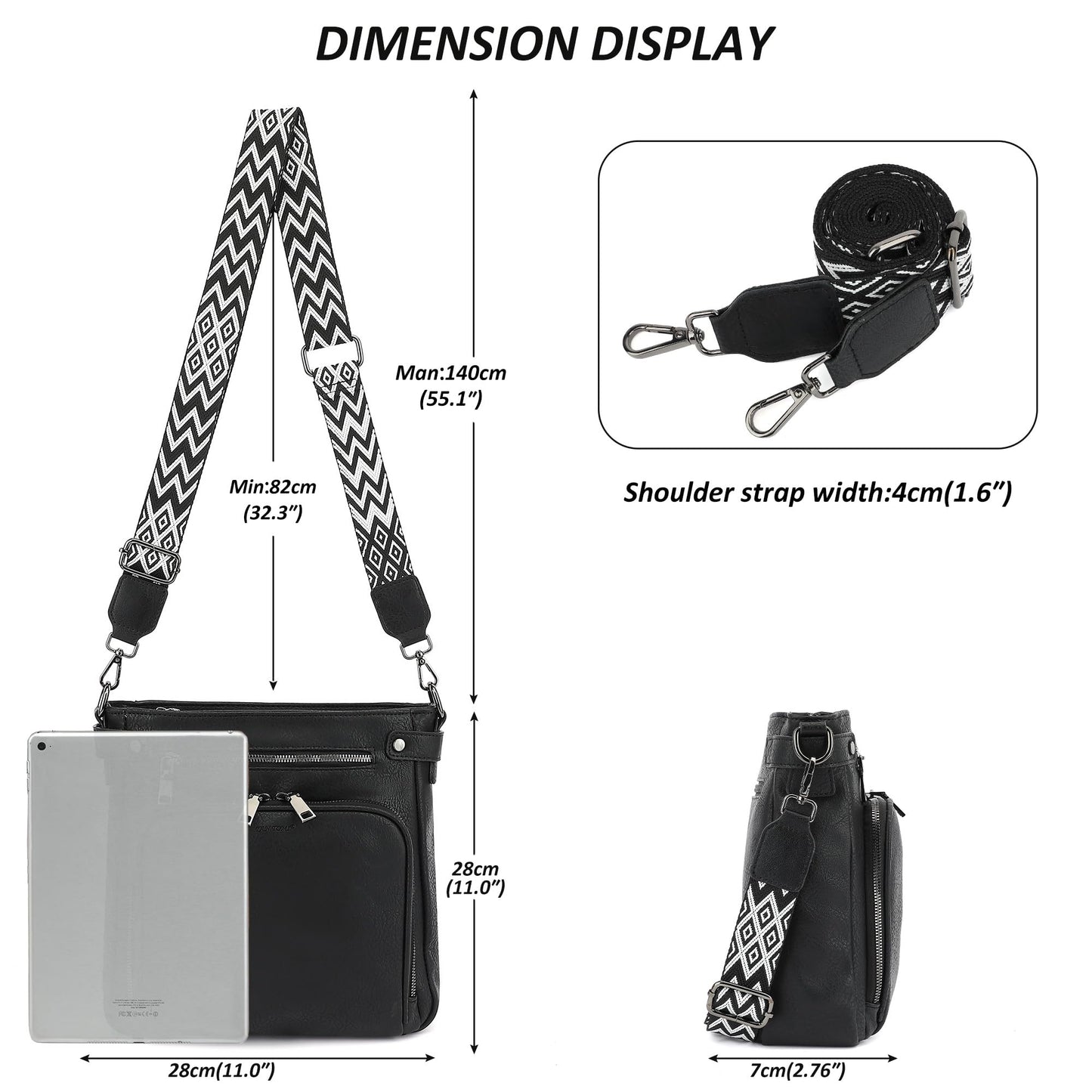 TANTOMI Crossbody Bags for Women Purses for Women Trendy Leather Shoulder Handbags Travel Purse with 6 Card Slots