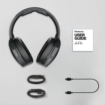 Skullcandy Hesh Evo Wireless Over-Ear Bluetooth Headphones with Extra USB-C Charging Cable, Noise Isolating, 36 Hours Battery, Foldable Lightweight Design, Microphone for iPhone Android - Bone
