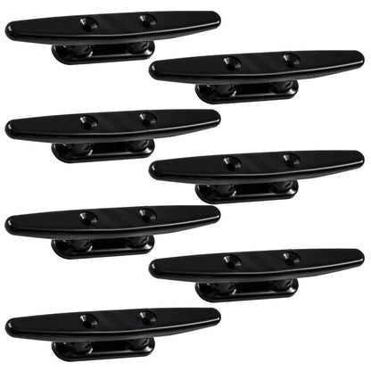 Laorde Nylon Boat Cleats Black, 4"/5"/6"/8", Marine Grade Dock Cleats for Rope, Kayak, Mooring, Canoe, Maritime Decor, Tie Down (4 inch 7 Pack)