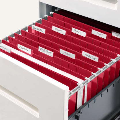 SUNEE Hanging File Folders, 25 Pack Letter Size Hanging File Folders with 1/5-Cut Tabs, Ideal for Home and Office Organization and Papers Classification,Red