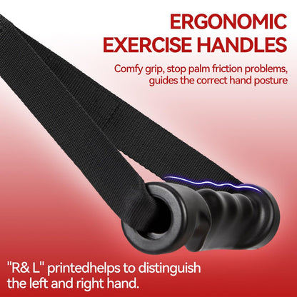Exercise Handles - Ergonomic Gym Attachments for Cable Machine, Resistance Band Handles, Non-Slip D Handle Cable Attachment - Cable Handles for Pilates Strength Training Home & Public Gym (370 LBS)