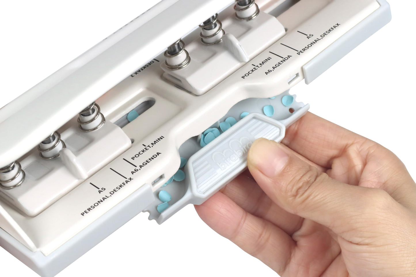 Bira Craft Adjustable 6 Hole Punch, Off White, 8 Sheet Capacity, Mini/Pocket A3/ A4 / A5 / A6 / Agenda/Personal/Deskfax, Performance Guaranteed