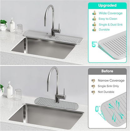 24 Inch Longer Faucet Mat for Kitchen SinkBathroom Kitchen Sink Splash Guard