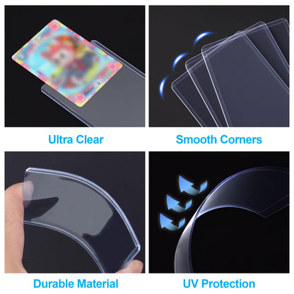 SummitFlare 200 Pack Card Sleeves & Top Loaders, Protects 100 Standard Cards, 3"x4" Hard Plastic Card Protectors, Premium Rigid Holder for Trading Sports Football Game Cards (100 Rigid + 100 Clear)