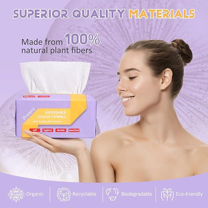 600 Count Disposable Face Towels Ultra Soft Hand Washcloth Lint-Free Dry Wipes