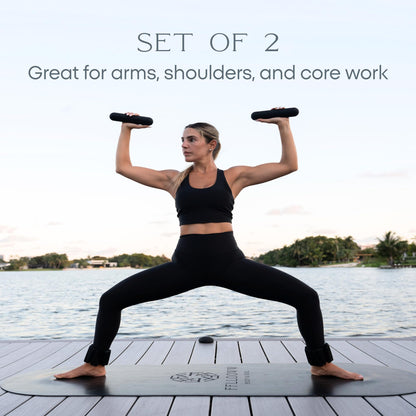 FFLLOOWW 4.4 lb Dumbbells for Training, Exercise & Home Workouts – Yoga, Pilates, Sculpting, Toning & Strength (Set of 2)