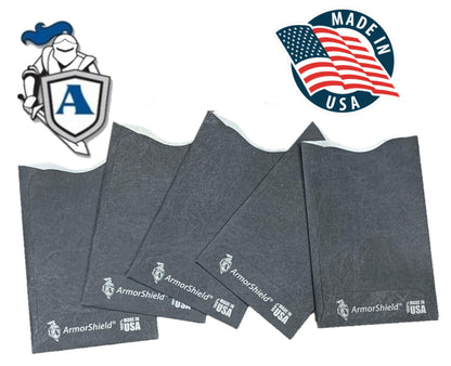 Semper Paratus Gear TYVEK RFID Blocking Credit Card Sleeves Protectors | 100% MADE IN USA - For Travel wallet, pocket or purse. Safeguard against identity theft (GRAY-5PACK)