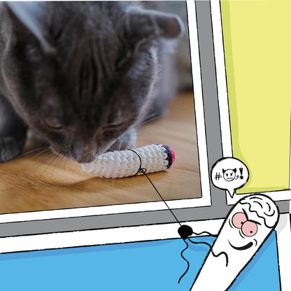 LIT LABS Catnip Doobies Toy Kittie J's Pre-Rolled Cone Form 3 inches Long - Handmade Crocheted - Entertain Your Cat with Hilarious Cartoon J's: Perfect Cat Gift, Comes in a 2-Pack