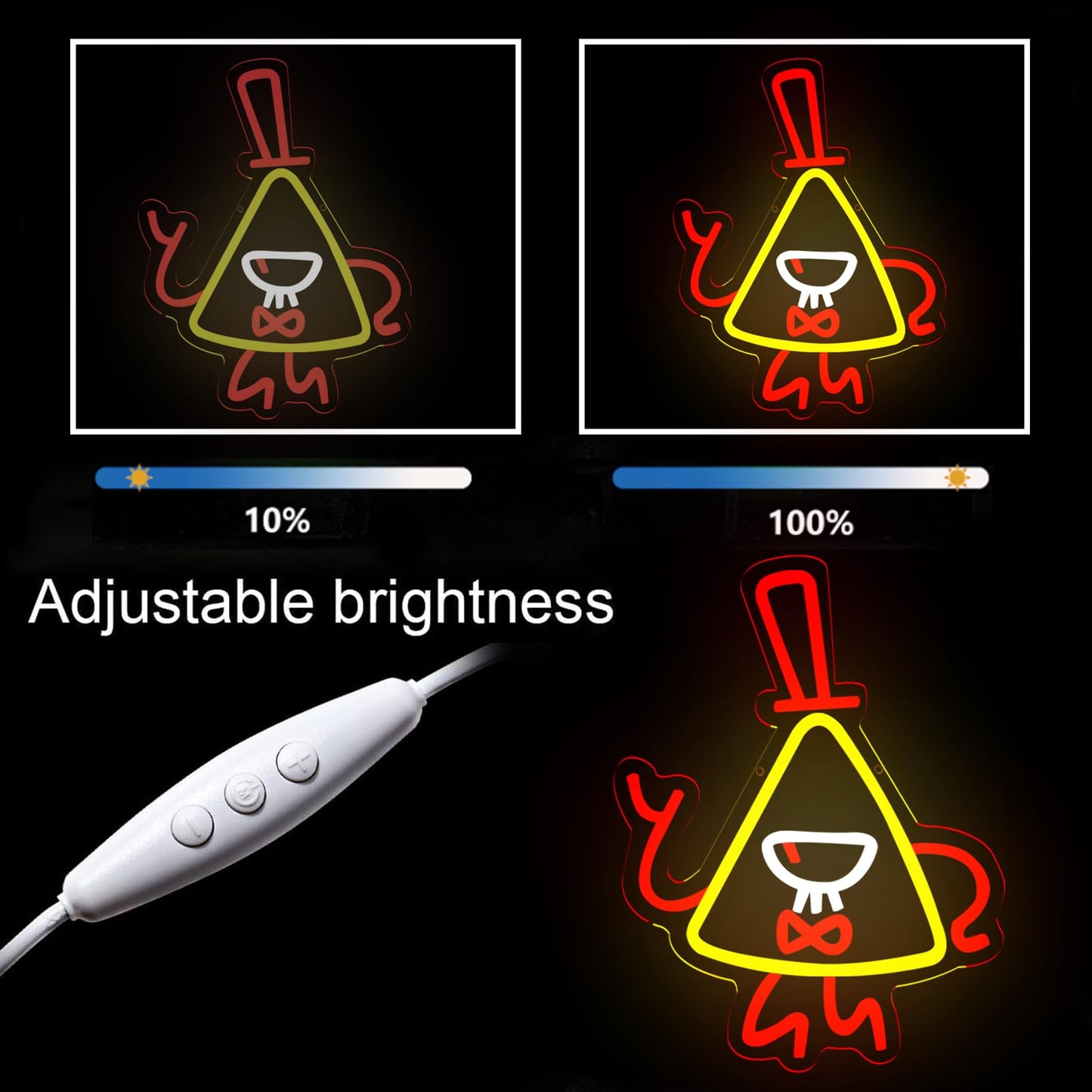 ASDGGBL Graivty Cartoon Triangle Neon for Wall Decor Dimmable neon Signs for Wall Decor Dimmable Cartoon TV Series Wall Art Living Room Decor