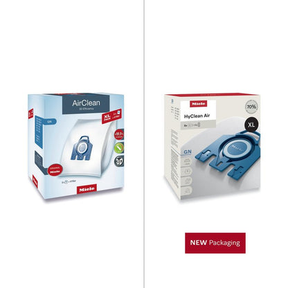 Miele Genuine GN HyClean Air XL Pack Vacuum Cleaner Bags for Miele Complete C2, Complete C3, Classic C1, S8, S5 & S2 Vacuum Cleaners, Pack of 8 Vacuum Bags and 4 Filters