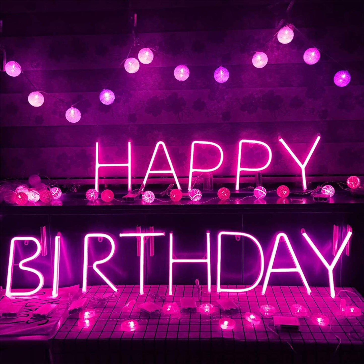 ENUOLI Neon Signs, Light Up Letters Marquee With Pink Lights for Wall Decor, Christmas Party, Bar Decorations, Wedding, Birthday (S)