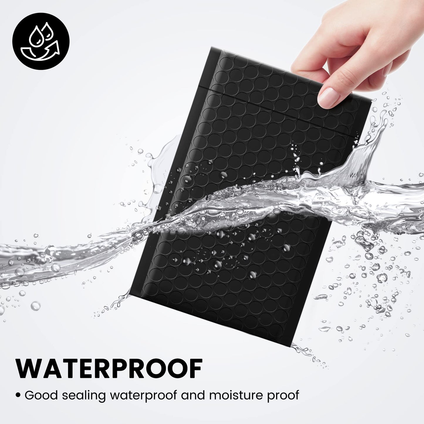 Fuxury Bubble Mailers 4x8" 800Pcs Bulk, Waterproof Padded Envelopes Usable Size 4x7", Cushioning Small Mailing Envelopes,Padded Mailers for Mailing Jewelry Makeup Small Business, #000 Black