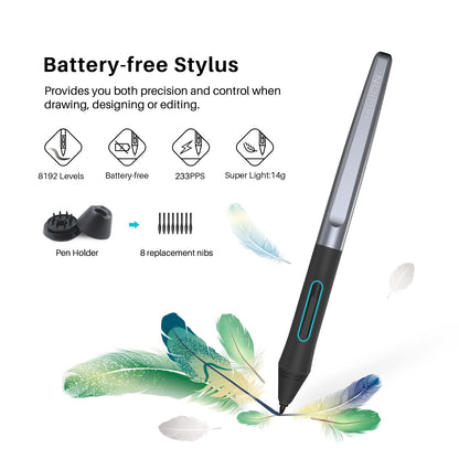HUION Inspiroy H1060P Graphics Drawing Tablet with 8192 Pressure Sensitivity Battery-Free Stylus and 12 Customized Hot Keys, 10 x 6.25 inches Digital Art Tablet for Mac, Windows PC and Android