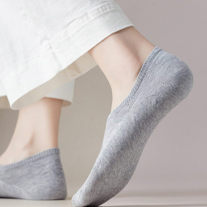 BERING No Show Socks Womens Non Slip for Flats Slip On Sneakers Footies Low Cut Ankle Short, Black/White/Grey, Size 6-9, 6 Pairs