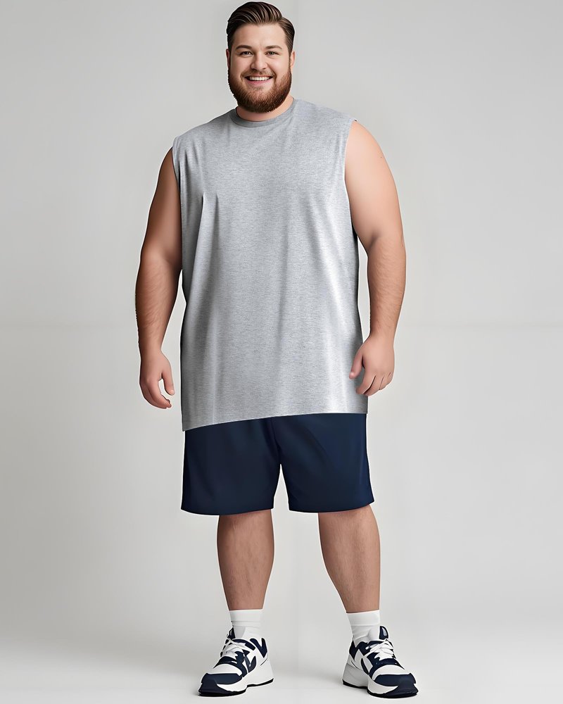 Taiyin 3 Pack Men's Big and Tall Tank Tops Quick Dry Muscle Workout Sleeveless T Shirts Summer Gym Active Undershirts(Black, Gray, Navy Blue,3X-Large Big Tall)