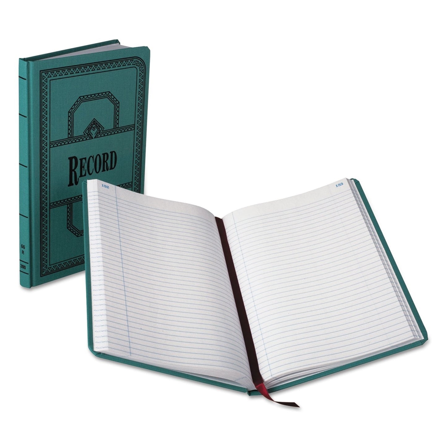 Boorum & Pease 66 Series Account Books, Record Ruling, 300 Pages, 12-1/8ʺ x 7-5/8ʺ, Blue (66-300-R)