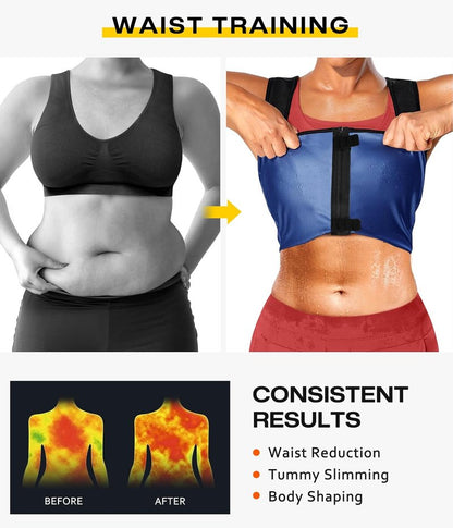 Waist Trainer for Women - Junlan Sauna Suit Sweat Vest for Effective Workouts | Adjustable Fit