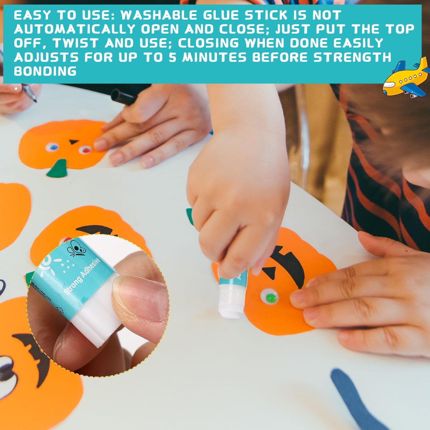 Zubebe 200 Pcs White Glue Stick Bulk Washable for End of Year Crafts Home School Classroom Students Teachers Employees Scrapbooking Crafting Stationery Supplies (0. 32 Oz)