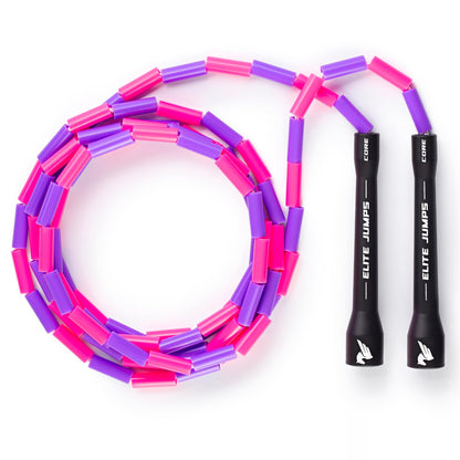Beaded Kids Exercise Jump Rope - Segmented Skipping Rope for Kids - Durable Shatterproof Outdoor Beads - Light Weight and Tangle Free Exercise Training - Easily Adjustable Kids Jump Rope for Fitness