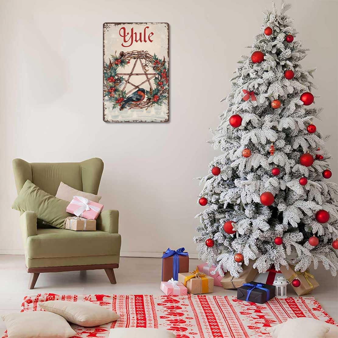 Vintage Christmas Metal Sign 8X12inch-Creates Warm Festive Ambiance in Living Room Office