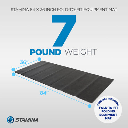 Stamina Fold-to-Fit Folding Equipment Mat (84-Inch by 36-Inch), Black