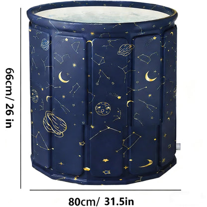 Portable Foldable Ice Bath Tub, 90-Gal Large Capacity，-2-in-1 Hot & Cold Plunge Tub, 5-Layer Insulated Collapsible Soaking Bathtub, Portable BathTub for Home Outdoors Gyms, Recovery Bathtub ﻿